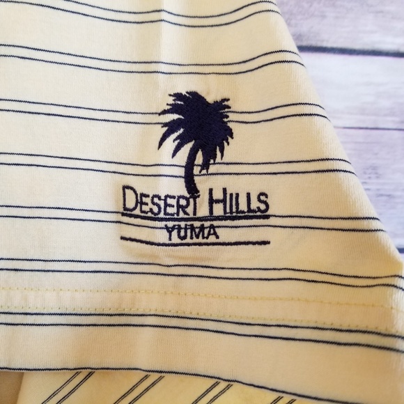 Fairway & Greene Golf Shirt L Yellow stripe - Picture 2 of 7